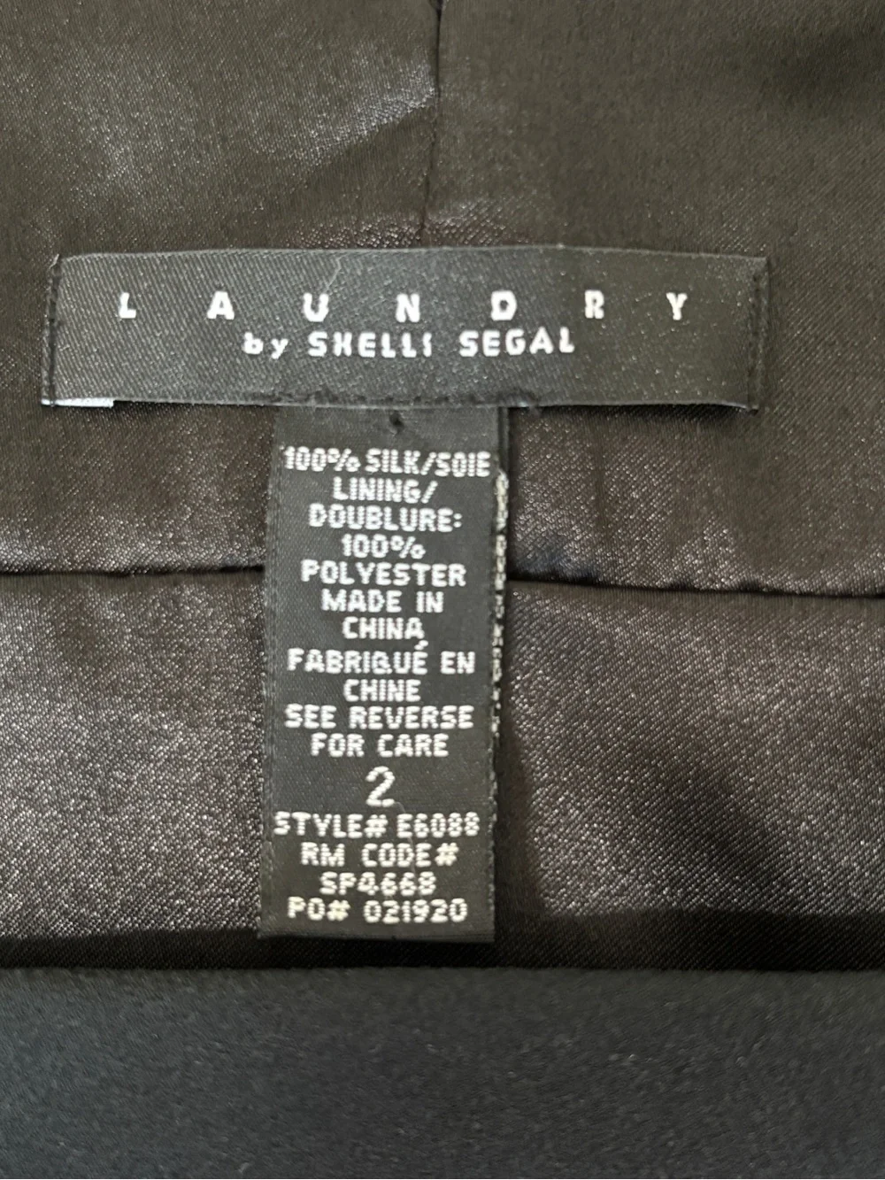 Laundry by Shelli Segal 100% Silk Black Cocktail Dress Carwash Hem Size 2 - Picture 7 of 8